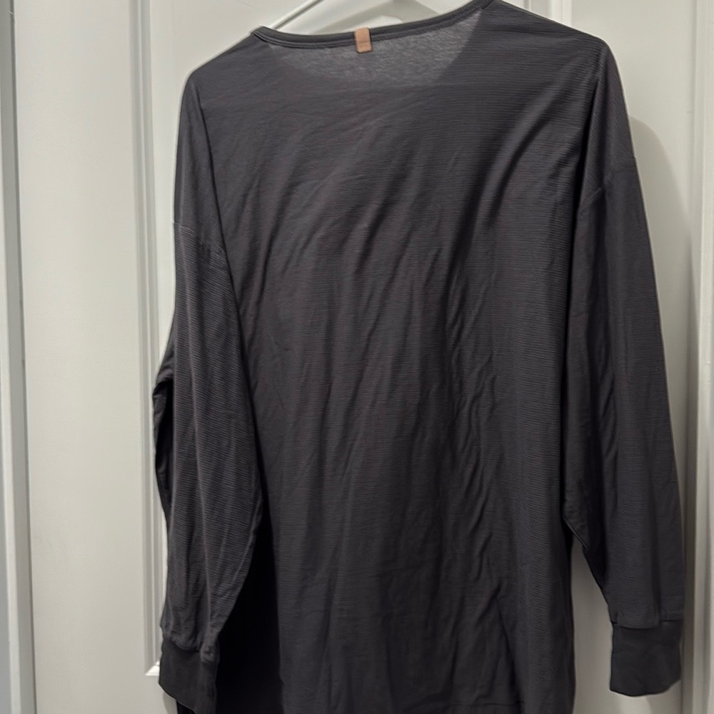 Lunya Dark Gray Long Sleeve Tee